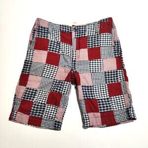 Gap Kids 100% Cotton Madras Patchwork Plaid Shorts Americana 14 Regular